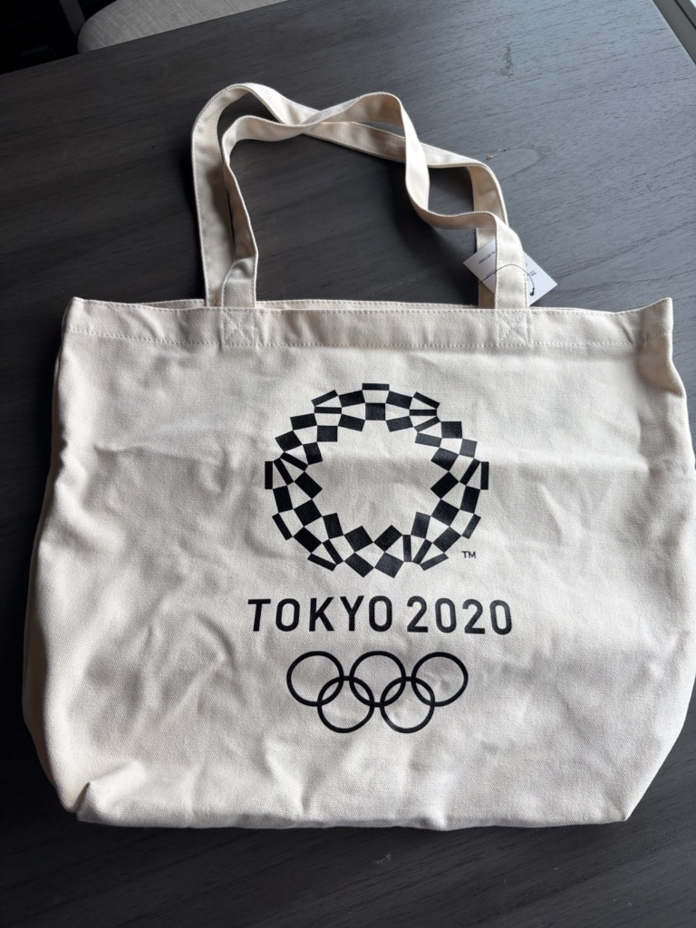 Tokyo 2020 Olympic Canvas Tote - Ivory with Black Logo